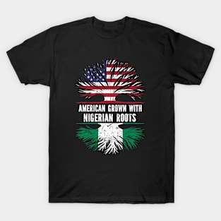 American Grown with Nigerian Roots USA Flag T-Shirt